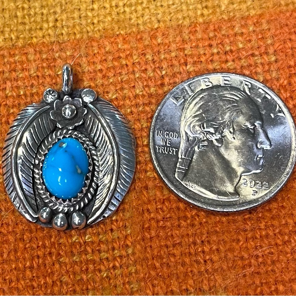 Native American made turquoise necklace pendant